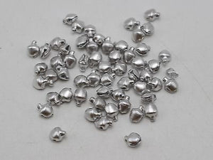 200 Silver-plate Aluminum Jingle Bells 6mm DIY Craft