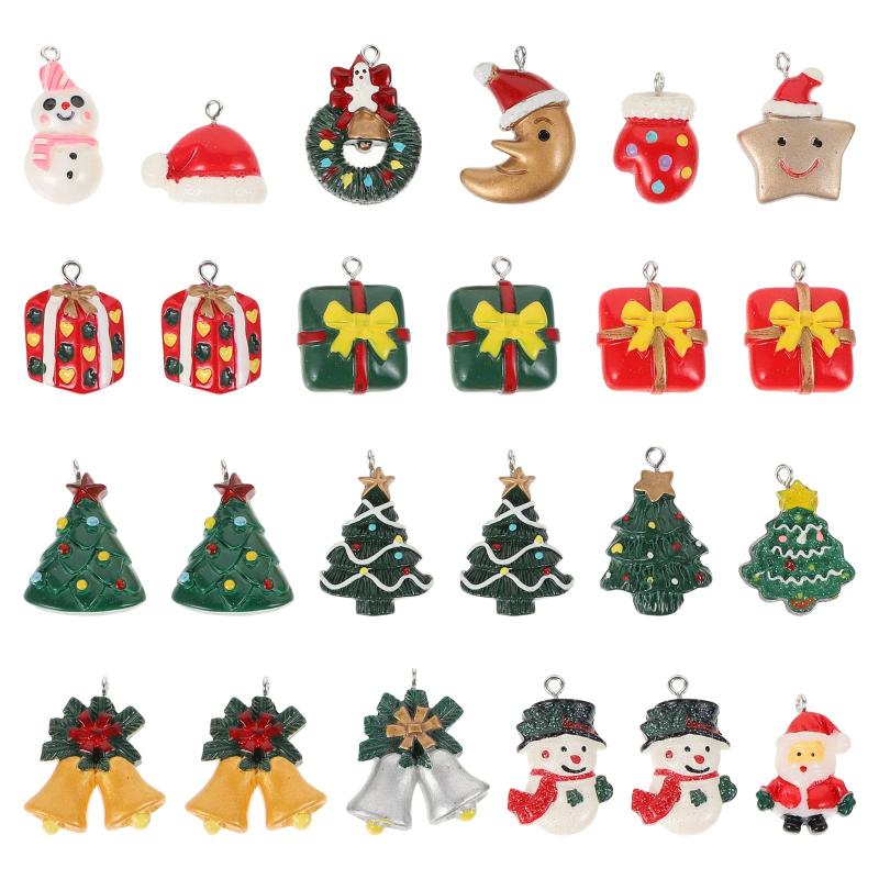 24 Pcs Resin Christmas Baubles Earrings Making Charms