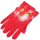Red Furry Fabric Christmas Gloves Party Favors Costume