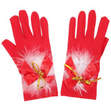 Red Furry Fabric Christmas Gloves Party Favors Costume