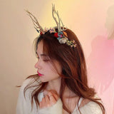 KAITIN Christmas Hairbands for Women Deer Horn Decoration Hair Hoops