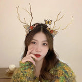 KAITIN Christmas Hairbands for Women Deer Horn Decoration Hair Hoops