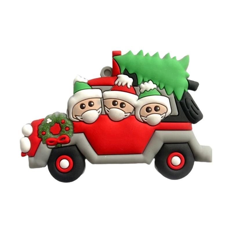 Santa Claus with Mask Family Name Ornament Gift