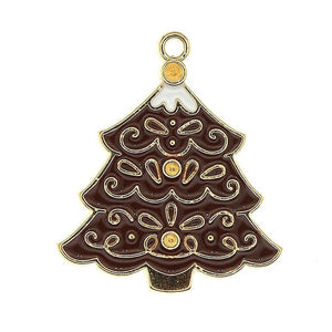 5pcs Enamel Christmas House Snowflakes Charms For Earrings DIY Jewelry Making
