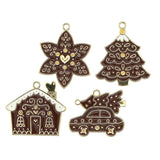 5pcs Enamel Christmas House Snowflakes Charms For Earrings DIY Jewelry Making