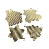 5pcs Enamel Christmas House Snowflakes Charms For Earrings DIY Jewelry Making