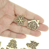 5pcs Enamel Christmas House Snowflakes Charms For Earrings DIY Jewelry Making