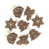 5pcs Enamel Christmas House Snowflakes Charms For Earrings DIY Jewelry Making