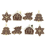 5pcs Enamel Christmas House Snowflakes Charms For Earrings DIY Jewelry Making