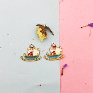 10pcs Santa Claus Snowmobile Charms Enamel Pendant DIY Material YZ700