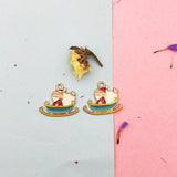 10pcs Santa Claus Snowmobile Charms Enamel Pendant DIY Material YZ700