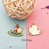 10pcs Santa Claus Snowmobile Charms Enamel Pendant DIY Material YZ700