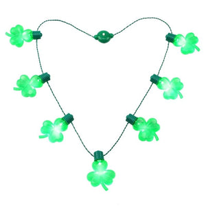 Mini Clovers Flashing Light-up Christmas Necklace 7 Led Bulbs