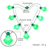Mini Clovers Flashing Light-up Christmas Necklace 7 Led Bulbs
