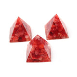 Orgone Energy Red Coral Pyramid Pendant for Christmas Gift Decoration