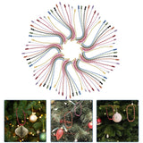 100 Pcs Christmas Tree Pendant Keychain Metal Chains Iron Label Decorative Bead