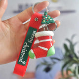 Christmas Cartoon Santa Claus Elk Keychain for Women Children Gift