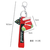 Christmas Cartoon Santa Claus Elk Keychain for Women Children Gift