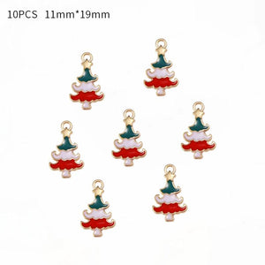 10Pcs Christmas Charms Snowflakes Angel Pendants for DIY Jewelry Tree Decor