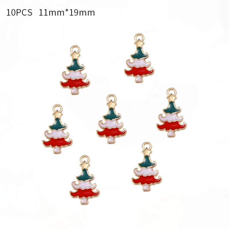 10Pcs Christmas Charms Snowflakes Angel Pendants for DIY Jewelry Tree Decor