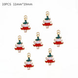 10Pcs Christmas Charms Snowflakes Angel Pendants for DIY Jewelry Tree Decor