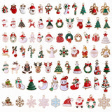 10Pcs Christmas Charms Snowflakes Angel Pendants for DIY Jewelry Tree Decor