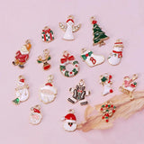 10Pcs Christmas Charms Snowflakes Angel Pendants for DIY Jewelry Tree Decor