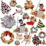2 PCS Christmas Lapel Pin Green Corsage Accessories Alloy Brooch