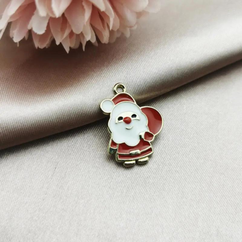 10pcs Enamel Christmas Charms Pendants for Bracelet Party Metal Craft