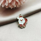 10pcs Enamel Christmas Charms Pendants for Bracelet Party Metal Craft