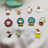 10pcs Enamel Christmas Charms Pendants for Bracelet Party Metal Craft