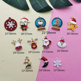 10pcs Enamel Christmas Charms Pendants for Bracelet Party Metal Craft