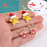 10pcs Enamel Christmas Charms Pendants for Bracelet Party Metal Craft