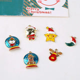 10pcs Enamel Christmas Charms Pendants for Bracelet Party Metal Craft