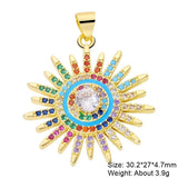 18K Gold Plated Evil Eye Flower Charms for Jewelry Making
