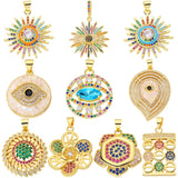 18K Gold Plated Evil Eye Flower Charms for Jewelry Making
