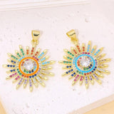 18K Gold Plated Evil Eye Flower Charms for Jewelry Making