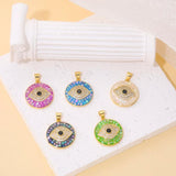 18K Gold Plated Evil Eye Flower Charms for Jewelry Making