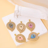 18K Gold Plated Evil Eye Flower Charms for Jewelry Making