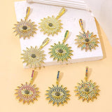18K Gold Plated Evil Eye Flower Charms for Jewelry Making