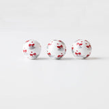 16mm Christmas Snowman Elk Tree Bells Wooden Beads DIY Party Decoration
