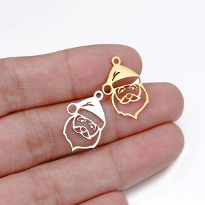 5Pcs Xmas Santa Charms for Jewelry Making Necklace Bracelet Earrings