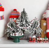 20Pcs Red Christmas Tree Elk Wooden Beads DIY Crafts Kid Toy Jewelry