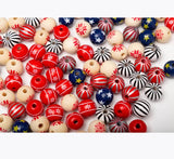 20Pcs 16MM Snowflake Star Wooden Beads DIY Christmas Decoration Toys Bracelet