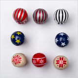 20Pcs 16MM Snowflake Star Wooden Beads DIY Christmas Decoration Toys Bracelet