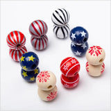 20Pcs 16MM Snowflake Star Wooden Beads DIY Christmas Decoration Toys Bracelet