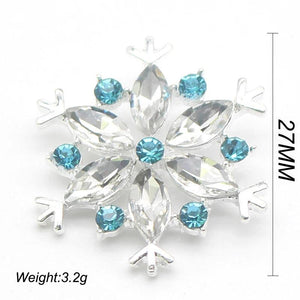 10pcs 27MM Snowflake Shaped Rhinestone Buckle Christmas Card Decoration