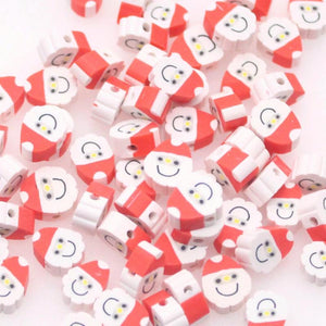 Christmas Polymer Clay Beads for Jewelry Making DIY Xmas Decoration