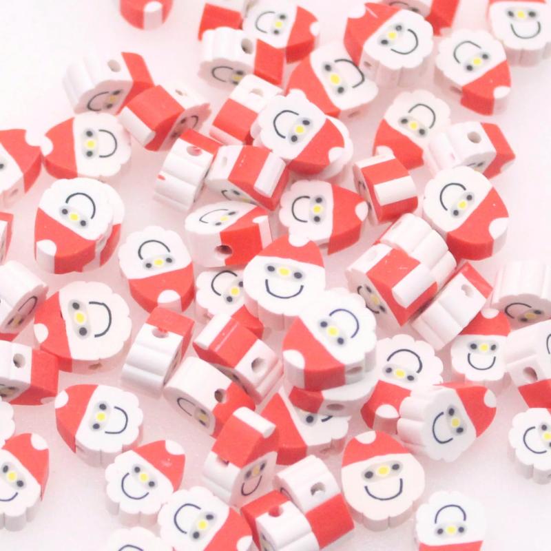 Christmas Polymer Clay Beads for Jewelry Making DIY Xmas Decoration