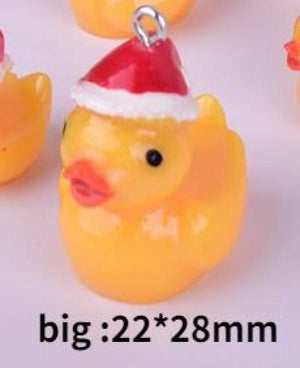 10pcs Christmas Duck Charms Pendants for Jewelry Making